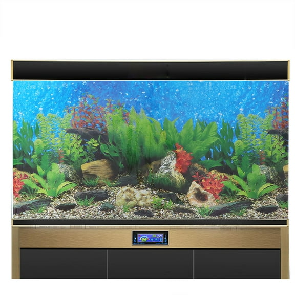 3d Aquarium Background 10 Gallon: Fish Tank Paper Wallpaper - Colorful Decorative Picture Backdrop - Double Sides Decor Sticker Decals