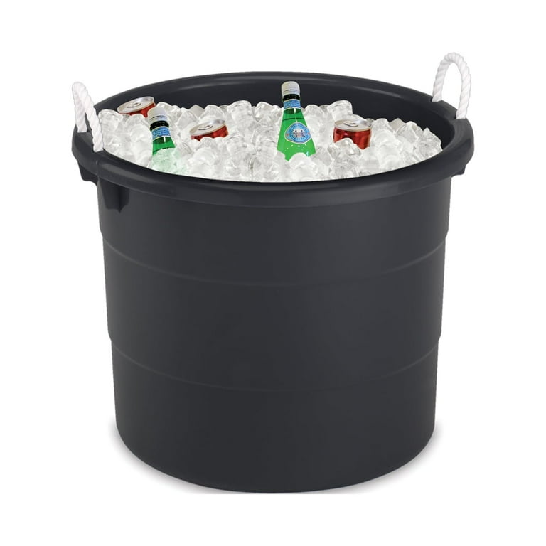 Homz Large 18 Gallon Plastic Party Bin, Utility Storage Tub with