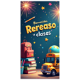 thumbnail image 3 of Spanish Themed Back to School Banner with School Bus Globe Books Elements, Backdrop for Classroom Decorations School Events Welcome Parties Student Gatherings Photo Props, 3 of 4
