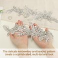 thumbnail image 4 of Uxcell 2 Pcs Aplique de Strass Blanco, Parches de Tela de Cristal de 13 x 4 Pulgadas, Apliques de Bordado de Encaje para Ropa de Noche de Boda, 4 of 6