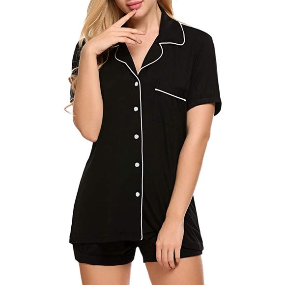 Womens Button Down Pajama Sets
