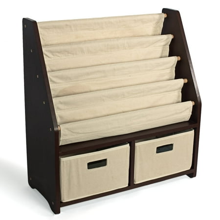 - WonkaWoo Little Bookworm Sling Bookshelf, Espresso