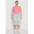 thumbnail image 2 of Womens Plus Size Daisy Denim Cargo Pocket Bermuda Shorts, 2 of 5