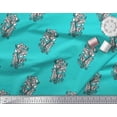 thumbnail image 3 of Soimoi Velvet Fabric Leaves & Floral Block Printed Fabric 1 Yard 58 Inch Wide, 3 of 3