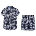 thumbnail image 2 of Rciityk Men's Hawaiian 2-Piece Short Set Wear Short Sleeve Button Down Shirts and Shorts Beach Tropical Hawaii Vacation Suits Outfits - Fall Savings Clearance, 2 of 3
