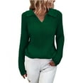 thumbnail image 4 of DuoJiaJ Women's Pullover Sweater Stylish Knit Top For Casual Outings Comfortable Fit Versatile Everyday Wear Perfect For Spring Fall And Winter Womens Blouses Long Sleeve Green XXL, 4 of 5