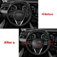 thumbnail image 5 of Xotic Tech Set Carbon Fiber Style Console Stripe Passenger Dash Panel Glove Box A-Pillar Side Left AC Air Vent Steering Wheel Accessories Cover Trim Combo Kit, Compatible with Toyota Camry 2018-2023, 5 of 9
