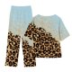 thumbnail image 3 of Puntoco Conjunto de traje de dos piezas con cuello redondo y manga corta estampado de verano para mujer Puntoco Puntoco-1105, 3 of 3