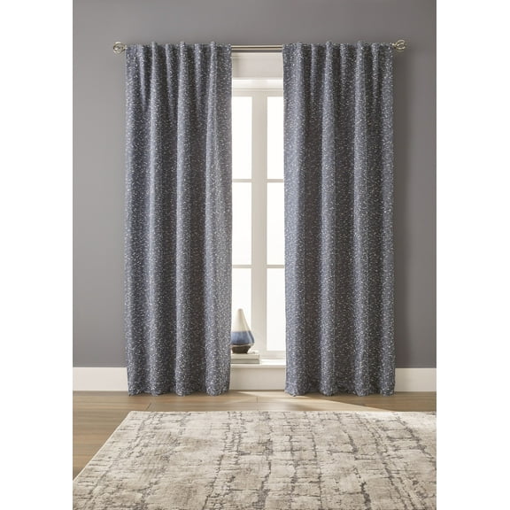 Better Homes & Gardens Boucle Blackout Curtain Panel, 1-Piece, Blue, 50" W x 95" L
