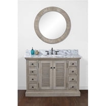 InFurniture WK1948-CW TOP 48 in. Solid Wood Single Sink Vanity With Carrara White Marble Top-No Faucet