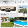 thumbnail image 6 of Costway 6PCS Patio Rattan Furniture Set Cushioned Sofa Coffee Table Garden Brown, 6 of 10