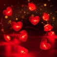 thumbnail image 1 of Cronómetro String Lights EXF de 3 m con forma de corazón rojo que funciona con pilas, 1 of 7