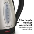 Hamilton Beach 1.7Liter Stainless Steel Electric Kettle, Black Accents