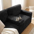 thumbnail image 4 of Leumius 91.7" Boneless Couches for Living Room,Plush Corduroy 3 Seater Sofa with Built-in Cup Holders and Side Storage Pocket,No Assembly,Black, 4 of 12