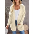 thumbnail image 3 of Womens 2023  Open Front Long Sleeve Cardigans Sweaters Coats with Pockets, 3 of 8