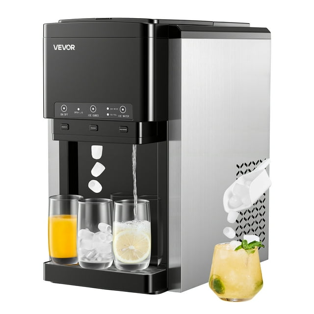 VEVOR Water Dispenser with Ice Maker, 3-in-1 Countertop Water Dispenser, 35 LBS/24H, 12 Cubes/7 Min Fast Ice Making with 4 LBS Storage