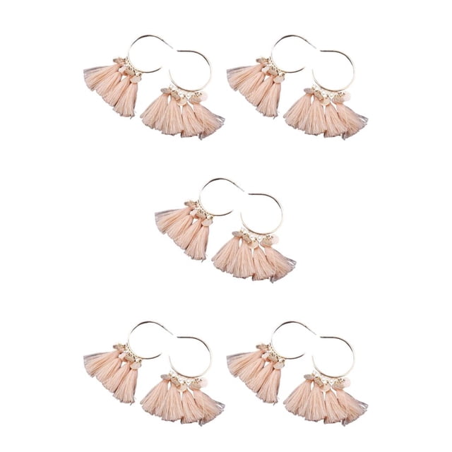 Qarigey Pendientes de araña estilo bohemio Retro bohemio abanico borla oreja colgante aro pendiente para playa mujeres niñas boda par rosa Type2 NO2 Qarigey CBP455351