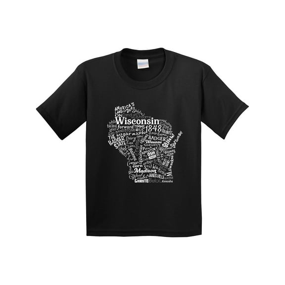 Inktastic Wisconsin State Word Salad Youth T-Shirt
