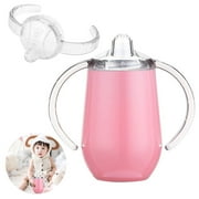 EIMELI Stainless Steel Thermos Cup With Sippy Children Double Wall Vacuum Insulated Tumbler 10 oz BPA Free Baby Mug Tumbler for Water and Milk Bottle