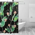 thumbnail image 2 of Coolnut Cactus Black Bathroom Waterproof Shower Curtain Set, 60"X72" Bathtub Curtain with 12 Hooks for Bathroom Decor,Hotel,Room, 2 of 6