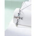 thumbnail image 2 of CACA LADY Tree of Life Cross Necklace 925 Sterling Silver Tree of Life Abalone Shell Pendant Religious Christian Jewelry Gift for Her Mom Women, 2 of 6