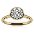 thumbnail image 3 of Solitaire Brilliance 2CT Round Cut Moissanite Bezel Set Engagement Ring 18K Yellow Gold, Ring Size 4, 3 of 5