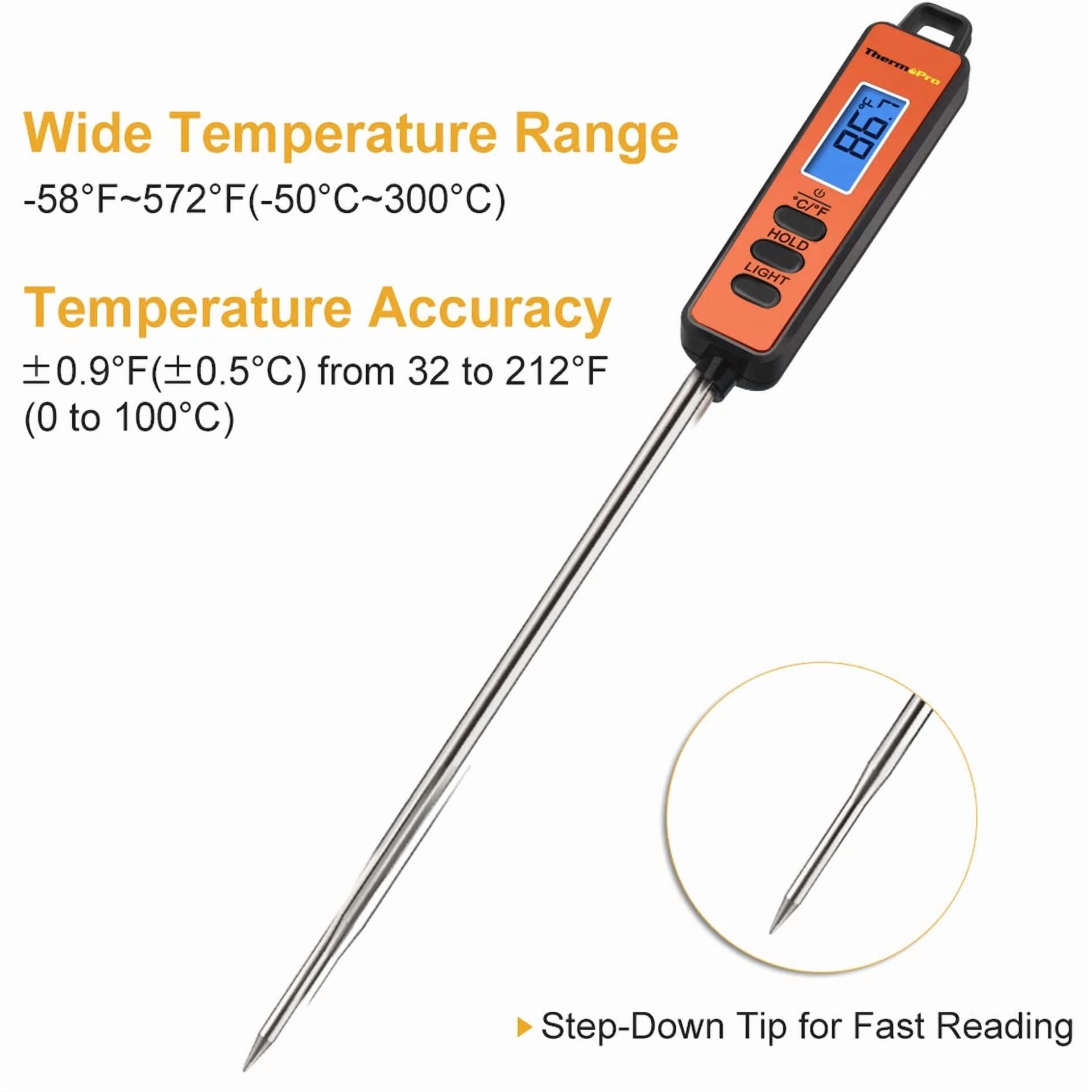 Digital Instant Read Meat Cooking Thermometer Probe Bbq Grill Roast Steak Bake