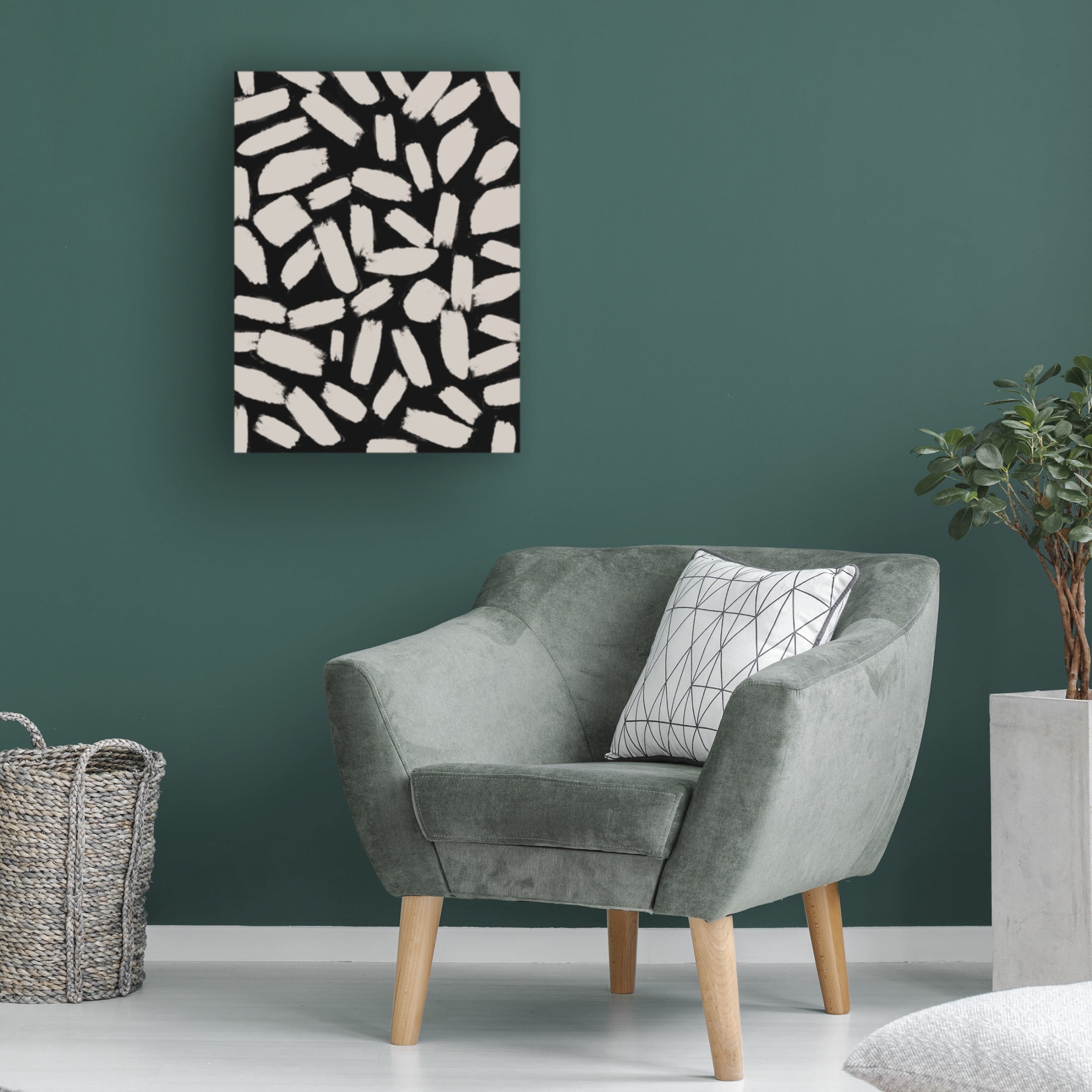 Canvas Wall Art - Treechild 'Beige simple Strokes' Wall Art for Living Room, Bedroom, or Office D?cor by Trademark Fine Art - 24 x 32 Inches