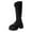 Black, variant on Rokment Women's Platform Knee High Boots with Front Zipper Winter Fall Fashion Leather Chunky Heels Motorcycle Riding Tall Boots Black Size 6.5