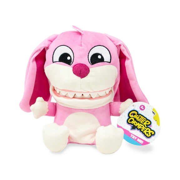 Chatter Chompers Bunny Plush 6.5", Interactive Collectible Toy, Funny Sound Effects, Ages 3 