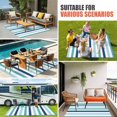 thumbnail image 4 of Teal Blue Stripe Outdoor Rug for Patio/Deck/Porch, Non-Slip Large Area Rug 5 x 7 Ft, Ombre Geometric Green Vertical Striped Indoor Outdoor Rugs Washable Area Rugs, Camping Rug Carpet Runner, 4 of 8
