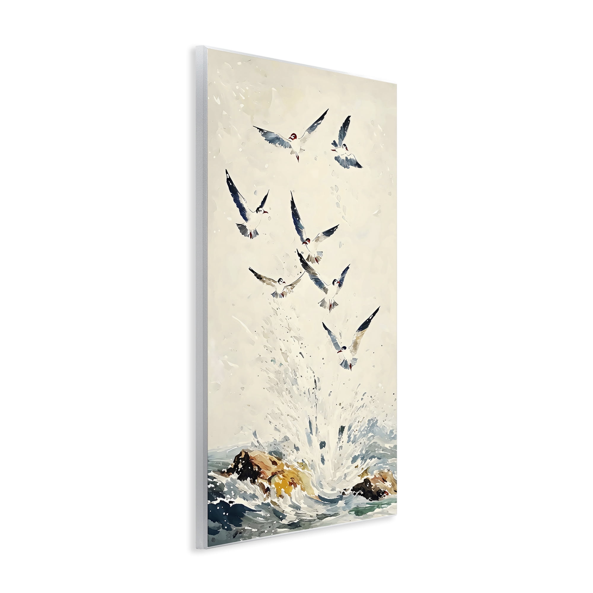 Stupell Industries Waves of Seagulls over Rocks Wall Plaque Art, design by Creative Studio