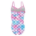thumbnail image 4 of Hienoo Toddler Girls One-Piece Swimsuit Scale Print Ruffle Swimwear Bathing Suit Monokini, 4 of 8