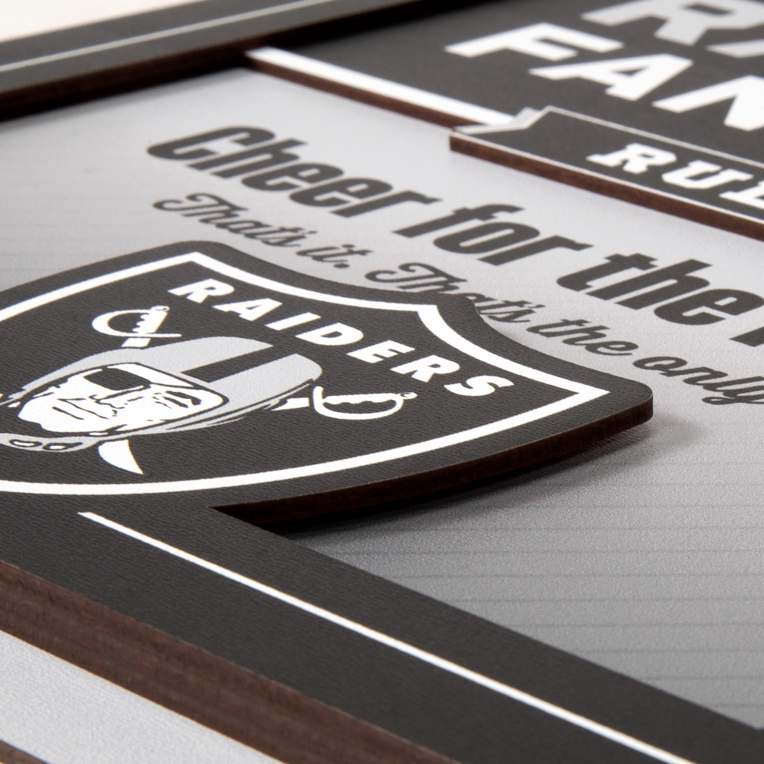 YouTheFan NFL Las Vegas Raiders Fan Rules 3D Wall Art