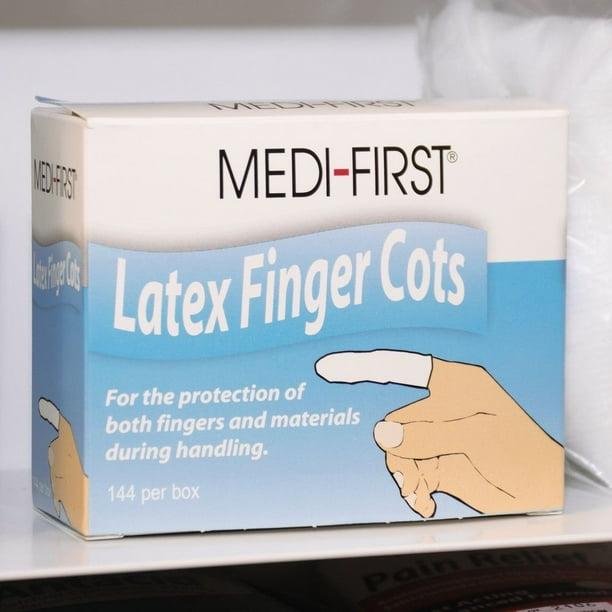 First Aid Finger Cots Fingertips Protective Cots Medium Rubber Gloves