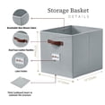 thumbnail image 3 of DECOMOMO 13 inch Cube Storage Bin, Fabric Cube, Storage Bin (Grey, Set of 6), 3 of 8