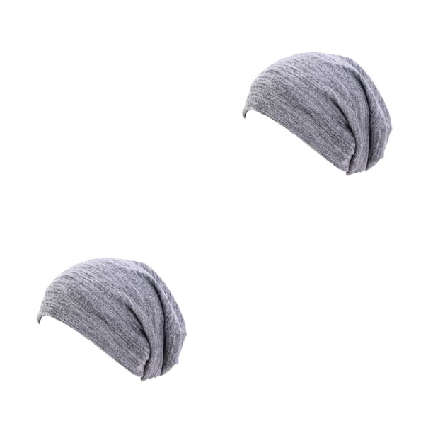 Jumpingount Sombreros de invierno con forro de satén para mujer, diseño elástico, quimioterapia de moda, regalos transpirables, suministros de uso, gris gris oscuro 2piezas Jumpingount CBP393735