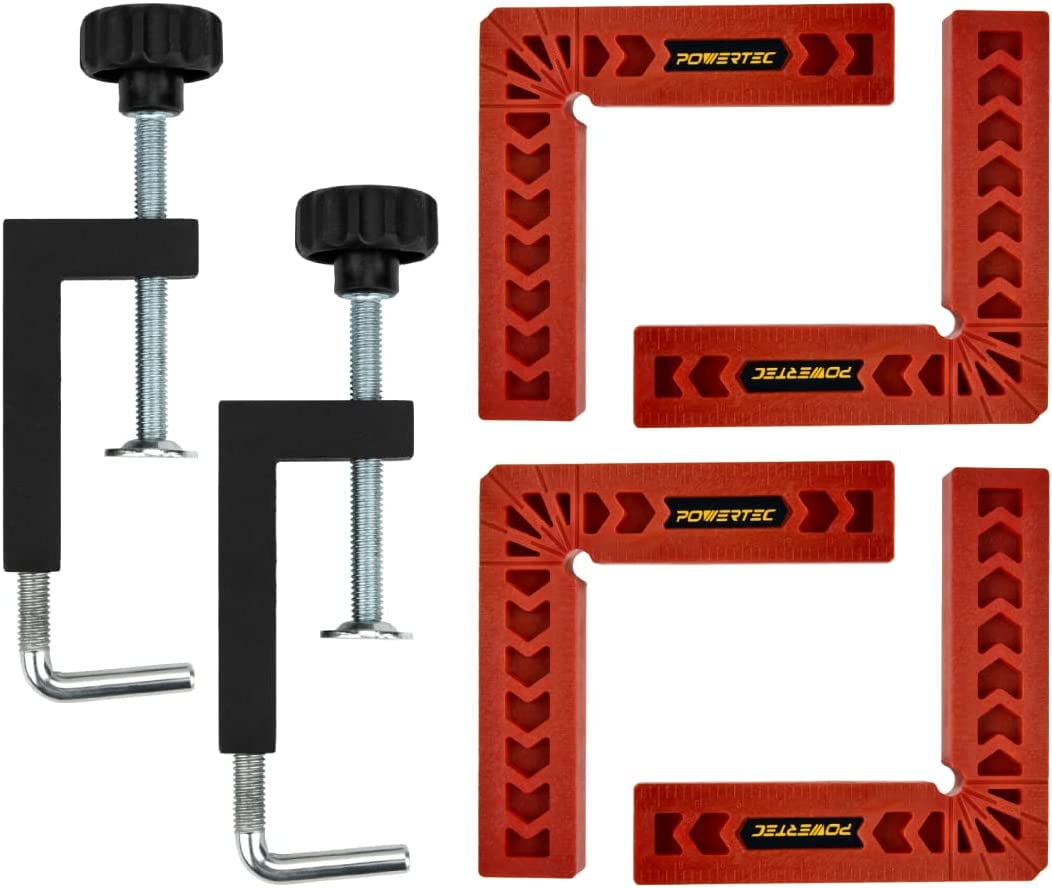 POWERTEC 71781 Universal Fence Clamps with 4" Positioning Squares, 6PC