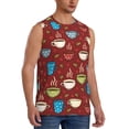 thumbnail image 2 of Pofeuu Coffee Cups Print Men's Muscle T-Shirt, Sleeveless, Muscle Tank, Classic Muscle Tee Top For Men Casual Sleeveless Muscle T-Shirt Trendy Clothes-3X-Large, 2 of 7