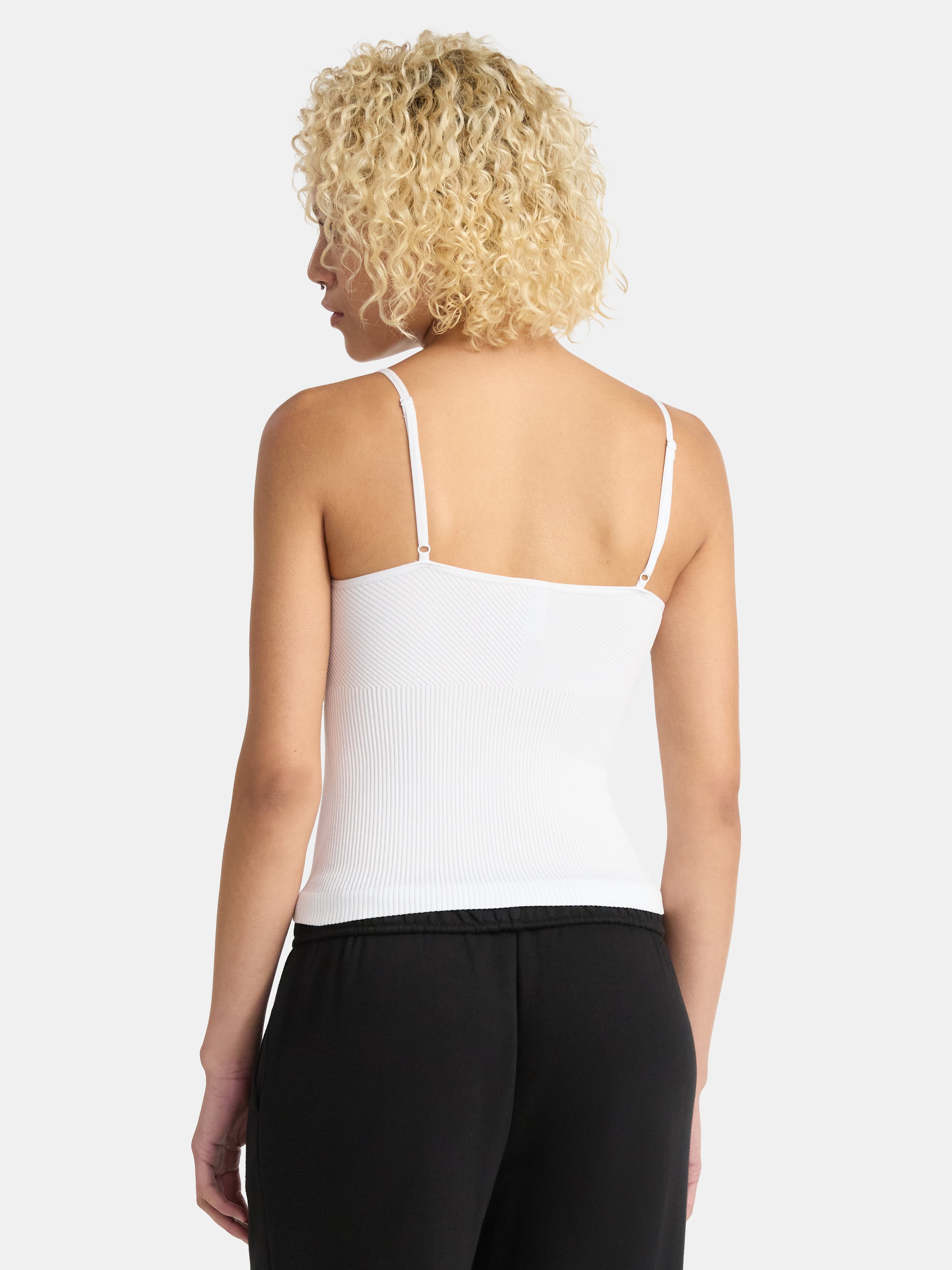 No Boundaries Seamless Miter Textured V-Neck Cami with Demi Cups, Women's