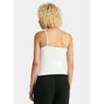 thumbnail image 3 of No Boundaries Seamless Miter Textured V-Neck Cami with Demi Cups, Women's, 3 of 5