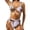 Brown, variant on Babysbule Swimsuits for Women Women Bikini Printing Hollow Out Two-Piece Swimwear Swimsuit Beachwear Set
