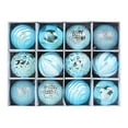 thumbnail image 1 of Yuarrent Paquete de 12 bolas de Navidad, decoraciones de ambientes, fiesta de cumpleaños, fotografía al aire libre, adornos de fondo, colgante Kits de decoración para fiestas Azul, 1 of 6