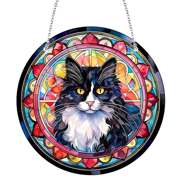 Letrero Acrílico para Puerta Atrapasoles para Ventanas 20x20cm (gato)