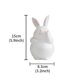 thumbnail image 3 of Decoración de conejo de Pascua – Figurita de decoración primaveral, adorno de resina con huevos y flores, blanco, 7,20 x 5,04 x 4,64 in, 3 of 6