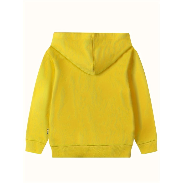 HILEELANG Kids Cotton Blend Full-Zip Hoodie, Lightweight Yellow photo 4