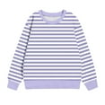 thumbnail image 4 of jobturf Girls Long Sleeve Shirts Casual&nbsp;Loose Crewneck Sweatshirt Comfy Lightweight Going Out Tops Fall Spring Fashion Striped Blouses Size&nbsp;1-12&nbsp;Years, 4 of 7