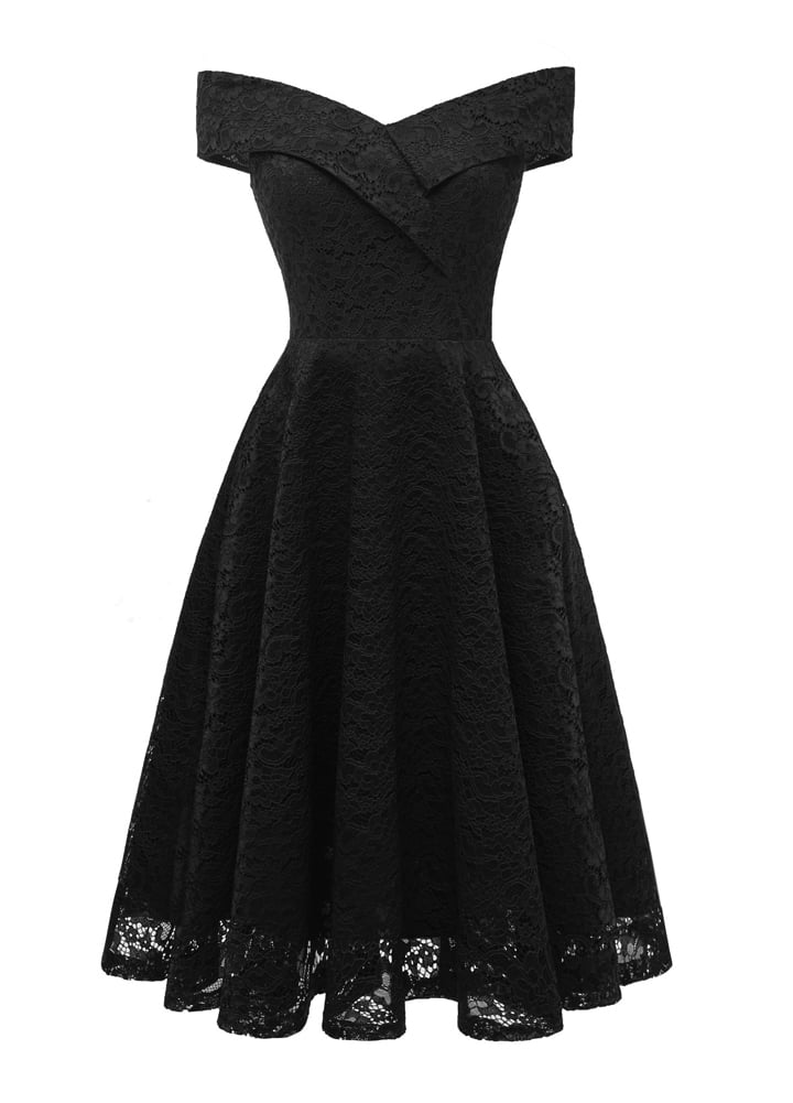 Women Embroidery Vintage Lace Dress Off 