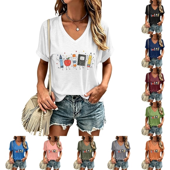 Teacher Shirts For Women, Kindergarten Teacher Tee, Teacher Life Tops, Back To Classroom Graphic Shirts, Inspirational Educator Casual Tees