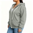 thumbnail image 3 of yillto Plus Size Womens Full Zip up Hooded Sweatshirt Long Sleeve Pockets Jacket Coat for Women L-5XL, 3 of 7